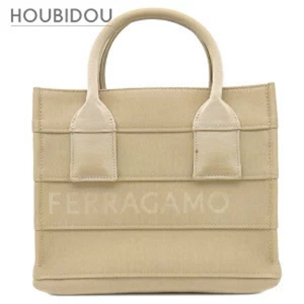 Salvatore Ferragamo tote bag beachwear glossy Beige Cream